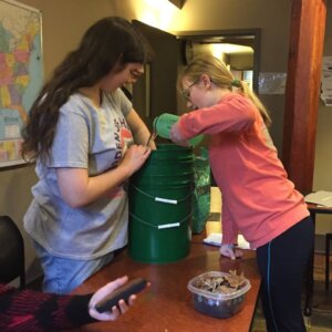 Nature Club builds a worm bin