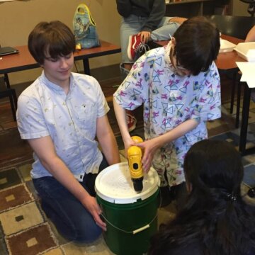 Nature Club builds a worm bin Nature Club builds a worm bin