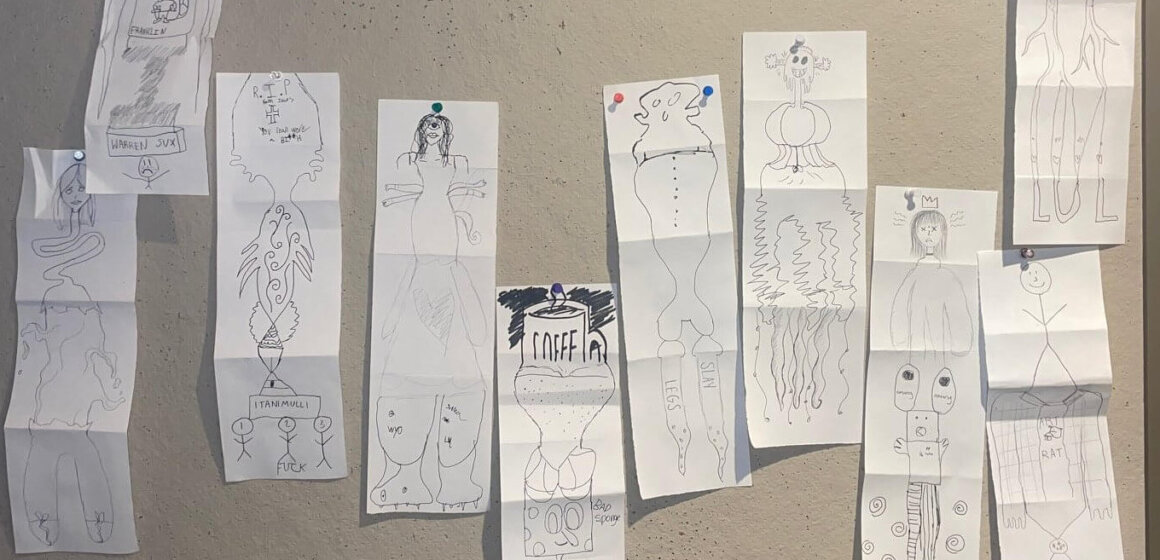 Printmaking class exercise - Exquisite Corpse