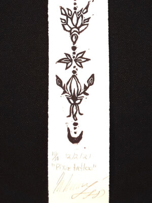 Jahanvi P. - "Pixie Tatoo", relief Printmaking Final Projects