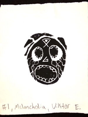 Viktor E. - "Melancholia", Relief Printmaking Final Projects