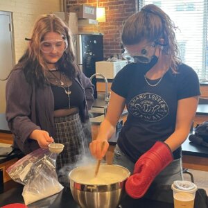 Chem Class Ice Cream - 10 The chemistry class makes ice cream using dry ice.
