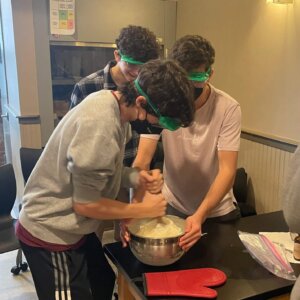 Chem Class Ice Cream - 22 The chemistry class makes ice cream using dry ice.