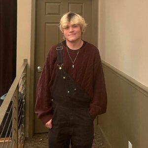 Henry is so happy to be back at CHS for “100 Dresses,” where he worked on our lighting