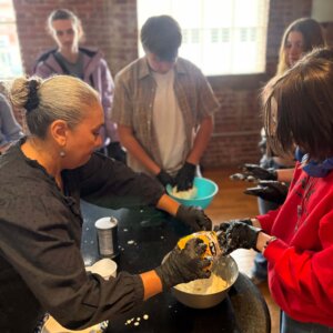 Spanish 2&3 lunch - 5 Spanish Class making arepas