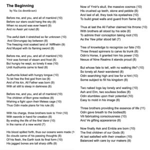 Via A. - The Beginning (in drottkvaet) Via A. - The Beginning (in drottkvaet)